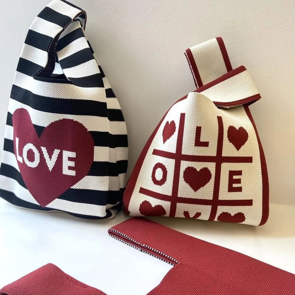 DHgate.com:Heart Ong Knitting Bag - Stylish Tote Handbag