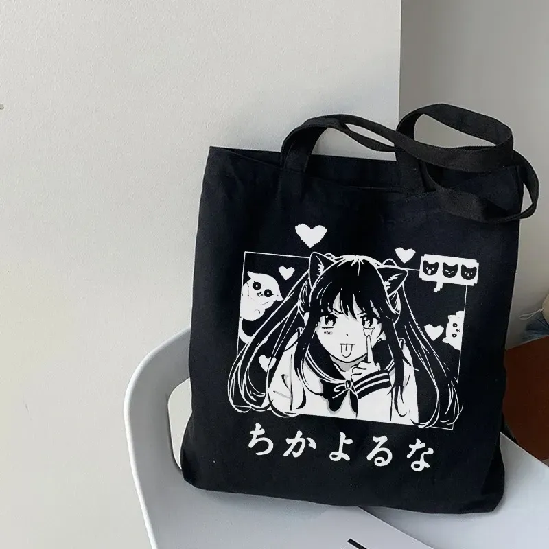 ★早期完売★Kashiko★Aesthetic Print shoulder Bag★大人気★ DHgate.com:Kawaii Anime Y2k Canvas Bag - Cute Japanese