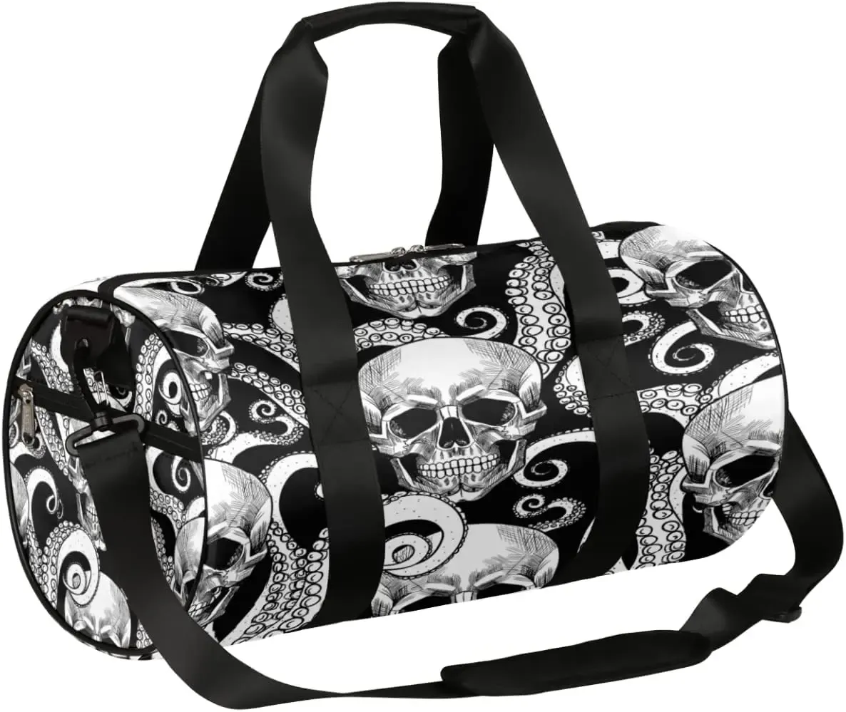 DHgate Octopus Skull Duffle Bag Water Resistant Sports Gym Backpack Tote Weekender Bag for Men Womens Travel Bags Luggage Accessories
