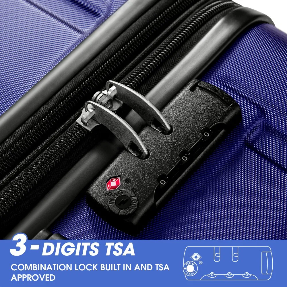 A Suitcase Built In Tsa Lock Expandable 26-inch Blue Suitcase