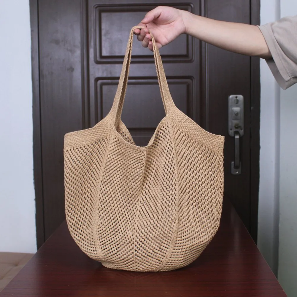 DHgate Handcrafted Aesthetic Shoulder Bag Eco Friendly Crochet Grocery Handbag for Womens Outdoor Shopping Bags Luggage Accessories