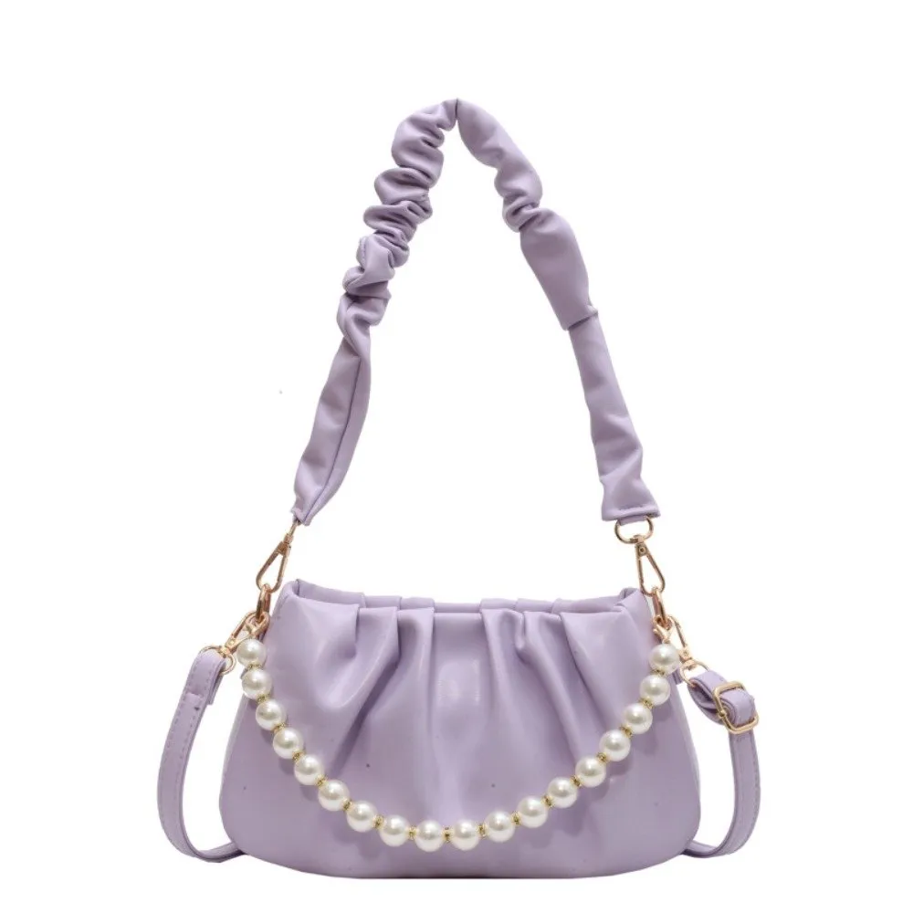 Chic Cloud Bag: PU Leather Shoulder Bag, Solid Color