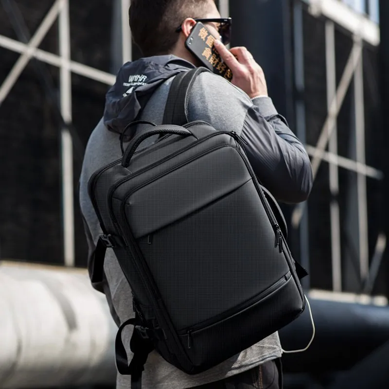 FENRUIEN Business Laptop Backpack For Men - Travel Backpack With USB Port, Gray Professional Bag - View #9