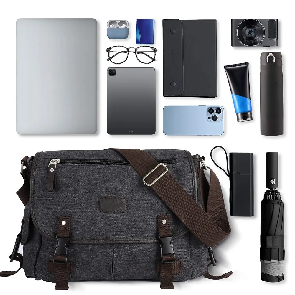 Water-Resistant Large Capacity Unisex Messenger Bag with