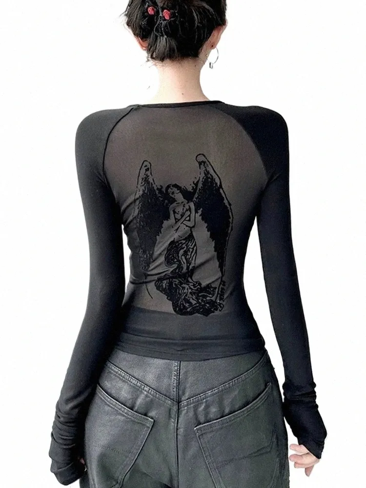 トップス Girl is angel see-through tee f6a273bf-ef4b-49c8-a5d3-