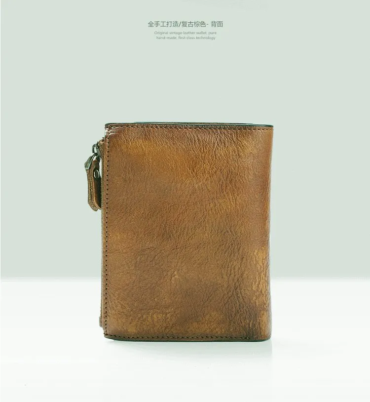 Short Men's Wallet – Leather Card Purse With Coin Pocket, Multifunction Organizer, Clutch Style, Coffee Brown - View #10
