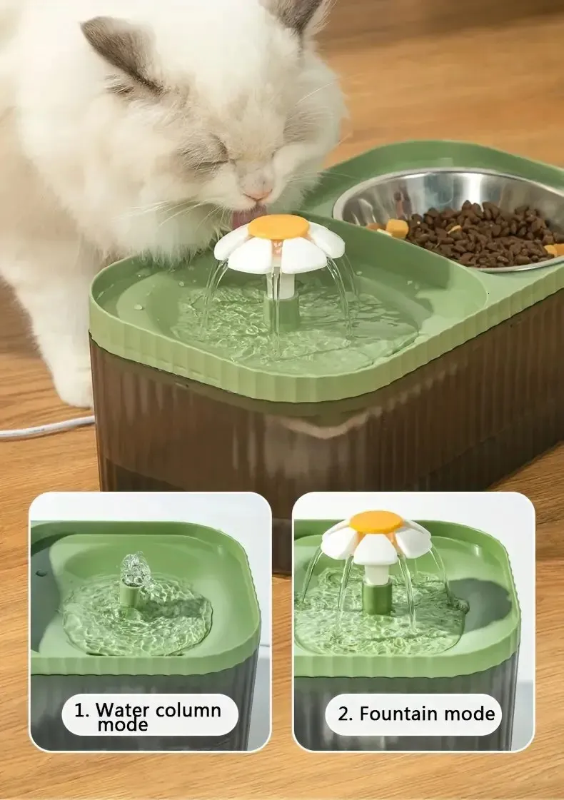 Automatic Cat Water Fountain with Stainless Steel Food Bowl and Ceramic  Indoor Cat Feeder Battery Powered from Dhgate Cat Fountains & Waterers -  price 32.27