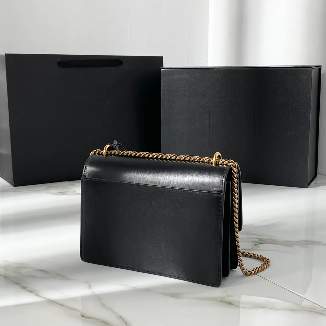 12A Sunset Bag Women Designer Crossbody Bag 22cm Medium Lady Bag 3 Layers Cowhide Black Purse Luxury Handbags Genuine Leather Single Shoulder Chain Bag With Strap From 179 76 DHgate
