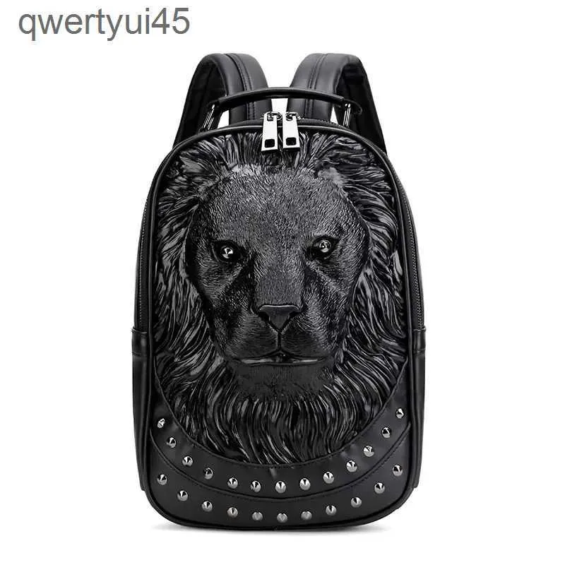 Backpack Style Leisure 3D Lion Head Daily Travel Book Bag  display picture 3