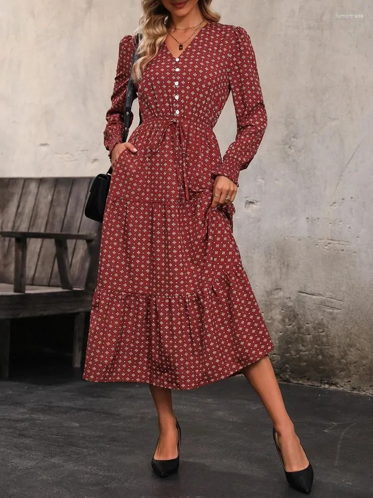 Floral Dress Casual Maxi Dress With Pockets Summer Casual