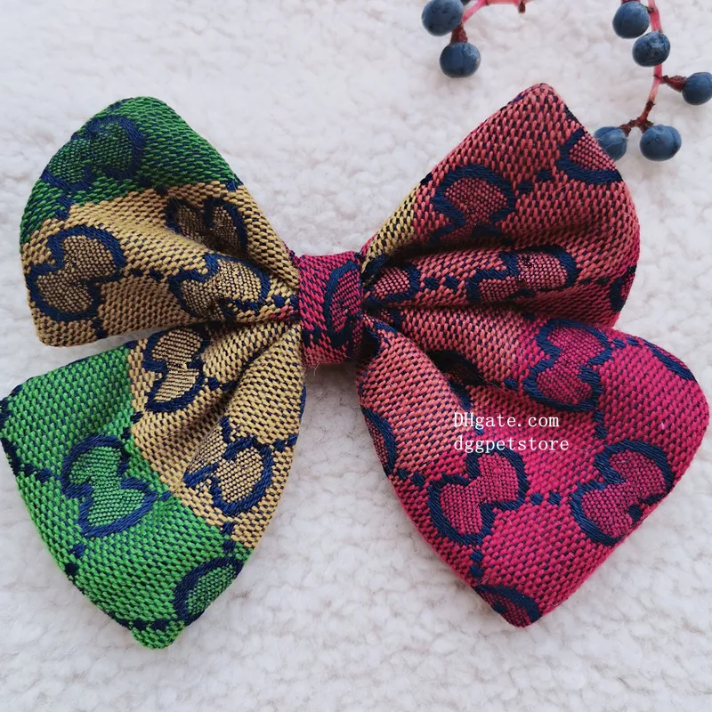Hair Clip Gucci Dog Bow Bow Tie Collar For Dogs And Leash Set