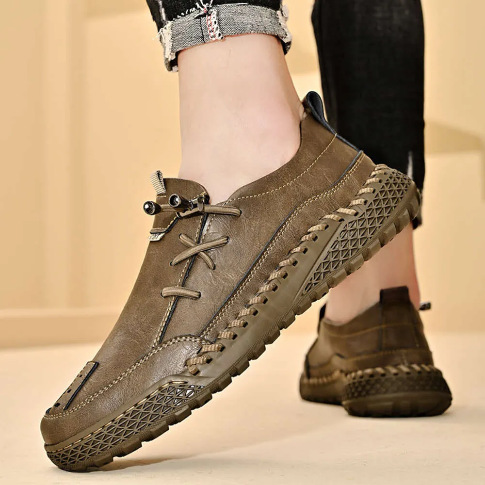 Men's Handmade Leather Shoes: Spring Autumn Casual Comfort, Wide Fit, Cover  Feet Design, Perfect for Everyday Wear