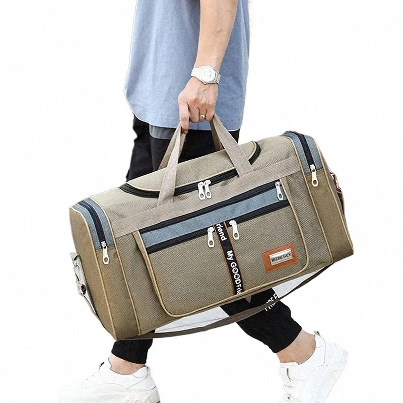 Waterproof Canvas Oxford Shoulder Bag for Men: Large Capacity