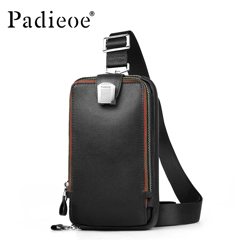 DHgate Mens Genuine Leather Crossbody Chest Messenger Bag High Quality Pack Bags Luggage Accessories