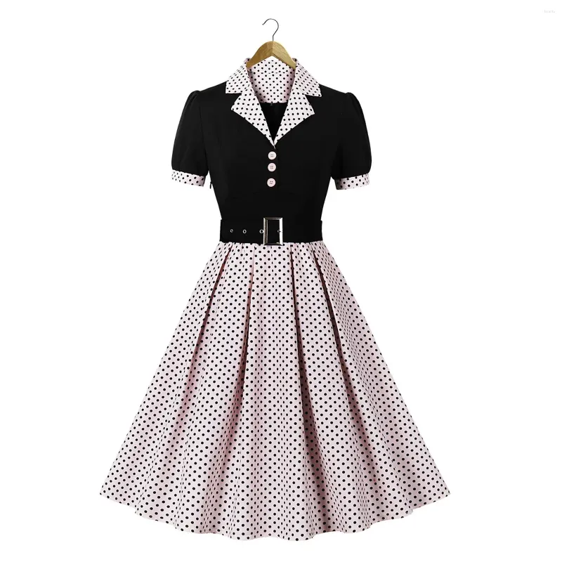 chinese dress ladies Zapaka Women Vintage Dress Black A Line Vintage 1950s Dress with Buttons, Black / M