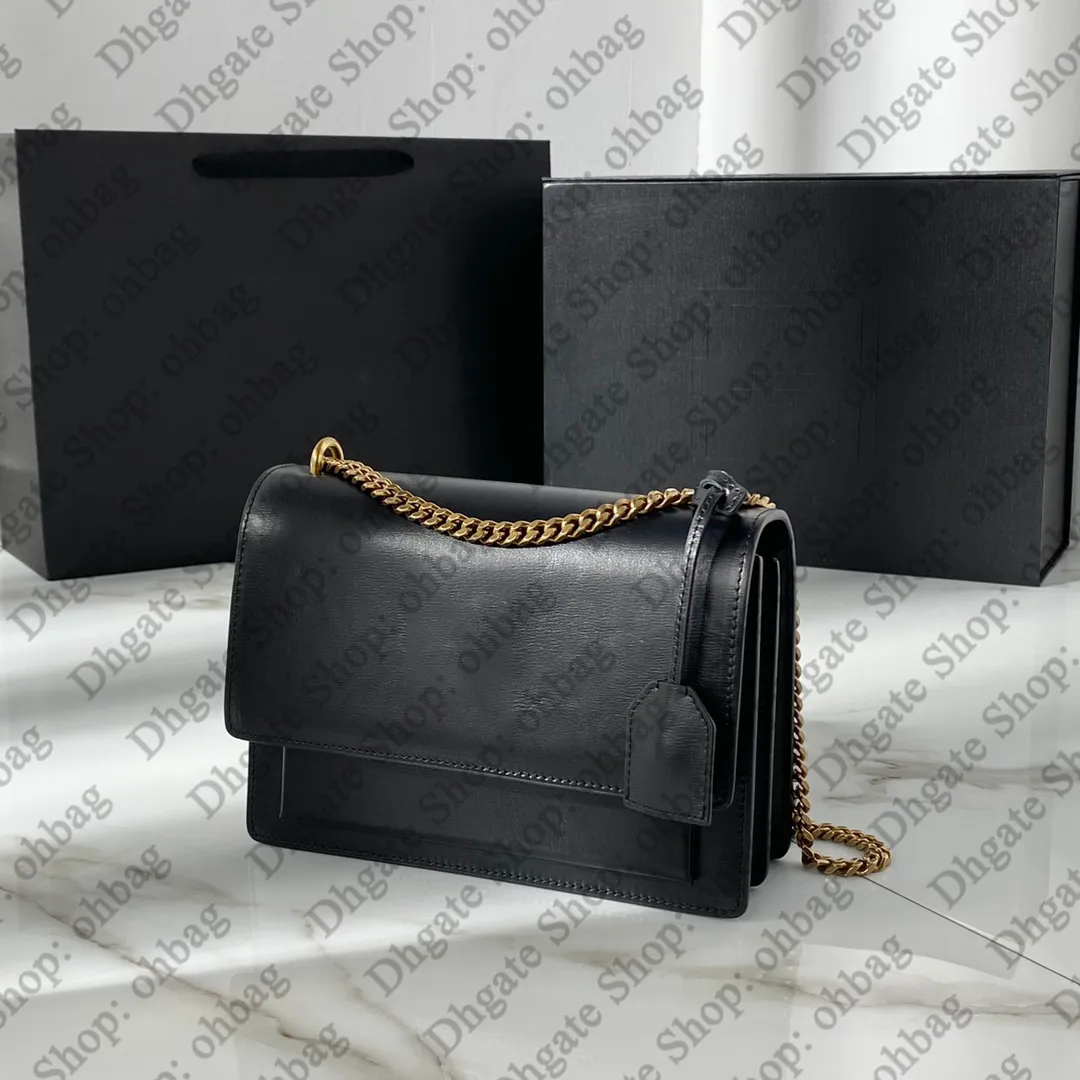 12A Sunset Bag Women Designer Crossbody Bag 22cm Medium Lady Bag 3 Layers Cowhide Black Purse Luxury Handbags Genuine Leather Single Shoulder Chain Bag With Strap From 179 76 DHgate