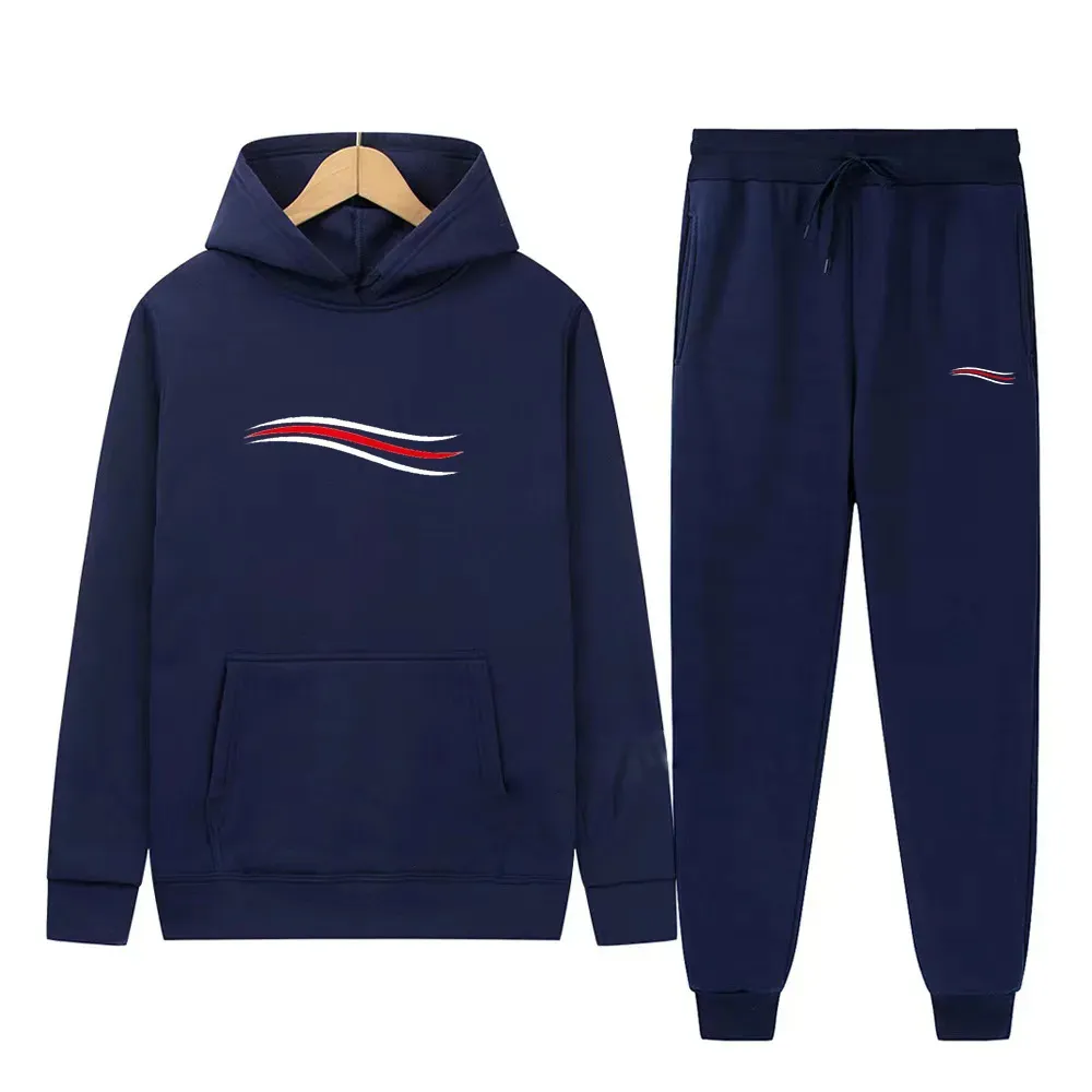 Men s Cashmere Sports Set 2024 Long Sleeve Hooded Hoodie Pants Contrast Color Patchwork Activewear Two Piece Set