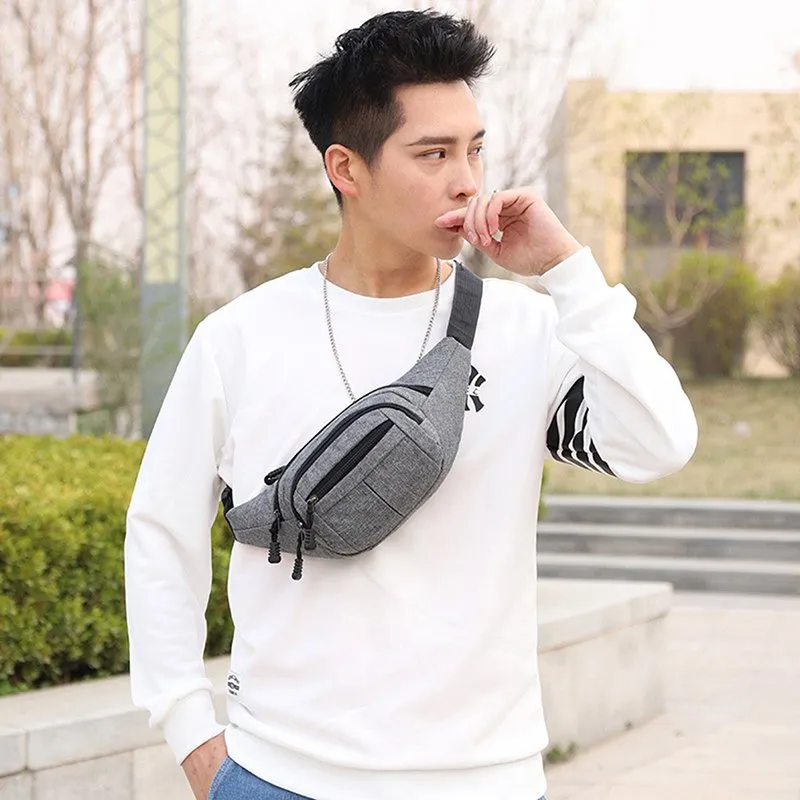 DHgate Nylon Waist Pack for Men Hip Bum Belt Bag for Travel Riding and Motorcycles Water Resistant Crossbody Purse Pouch with Adjustable Strap Black Bags Luggage Accessories