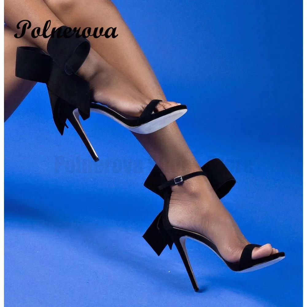 Sexy Black Bow High Heels for Women Blue Rosy Red Pumps Ladies New In Shoes