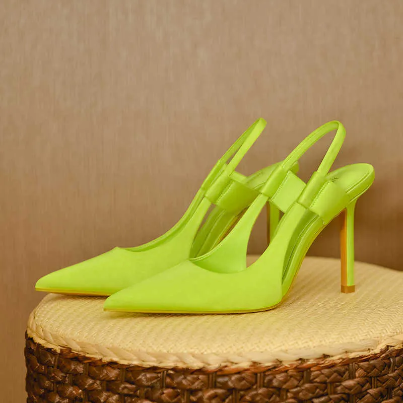 Sandals Pink pointed for girls high with a temperament of Muller single shoes new French style slim heels elegant toe_voghion.com