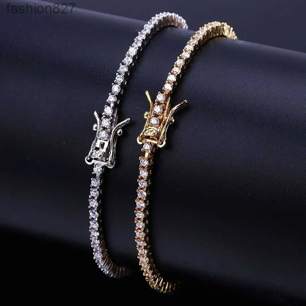 Gold-plated Tennis Bracelet for Men and Women Hip-hop 2.5mm Bracelets_voghion.com