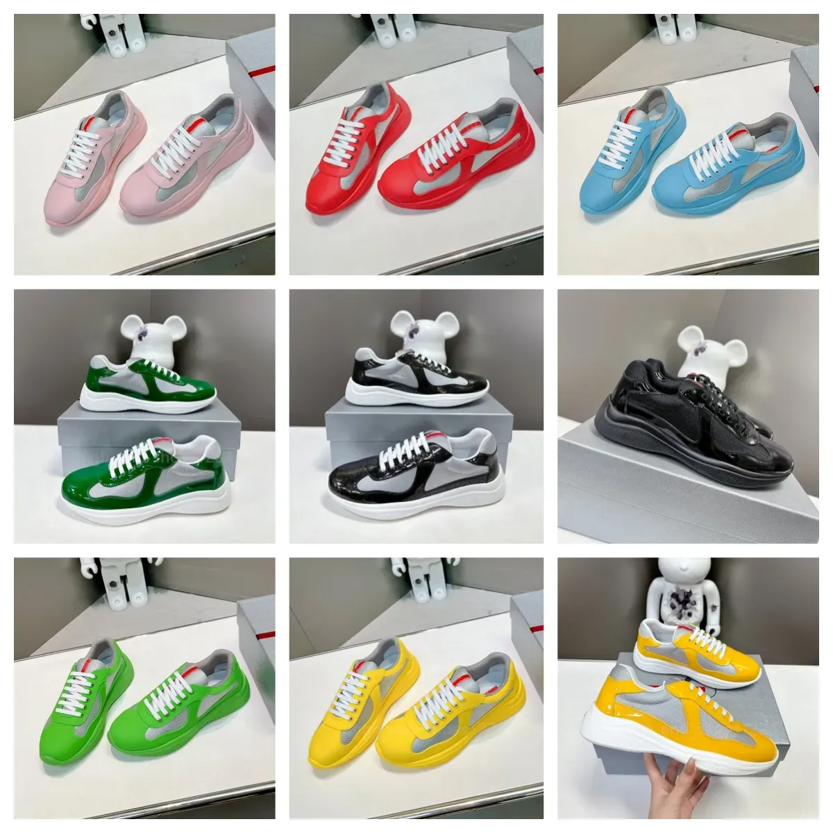 Luxury Designer Mens And Womens Americas Cup Leather Sneakers Stylish Outdoor Trainers In Black White Green Yellow Fashion Sports Shoes From Glasses301 52.18 DHgate.Com