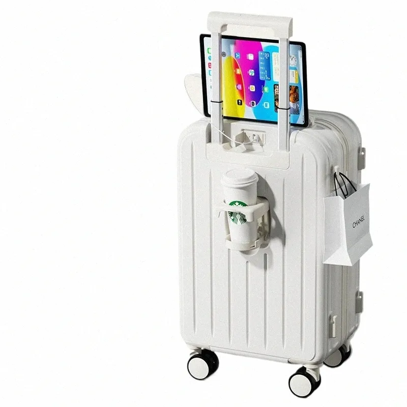 Multifunctional Smart Suitcase with Charging Port, Cup Holder ...