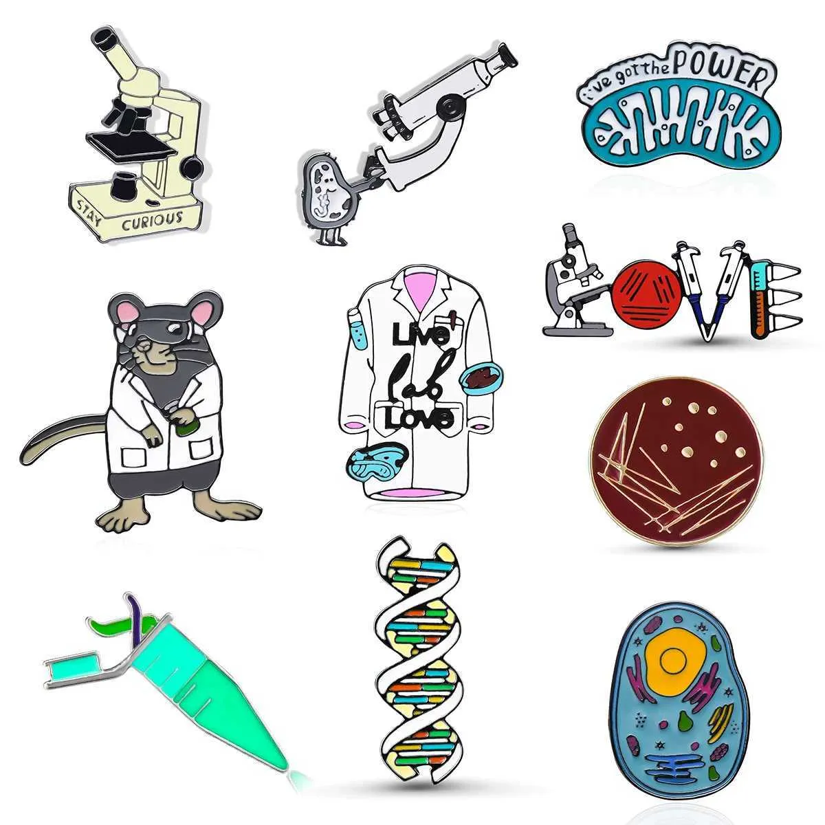 Science Brooch Pins Brooches Halon Science Micro Organic Enamel Brooch Colorful ...