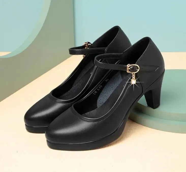 Block heel office shoes best sale
