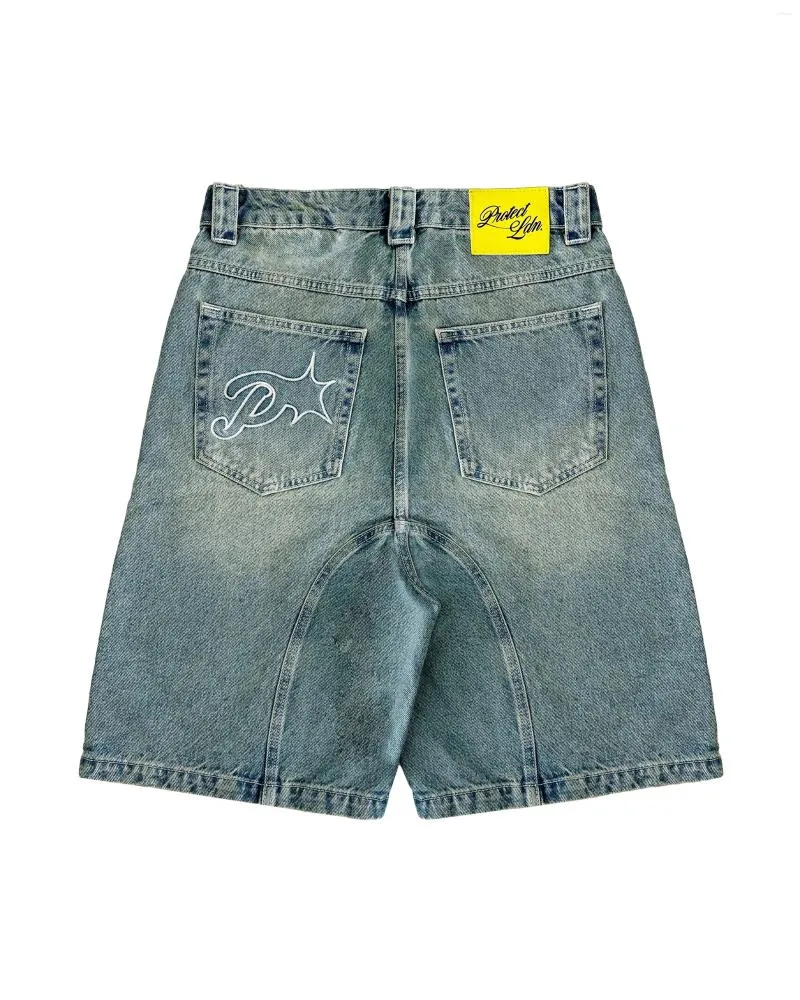 Harajuku Hip Hop Mens Blue Baggy Jeans Shorts With Embroidery And High Waist For Basketball And Gym From Miaoyiu 17.24 DHgate.Com