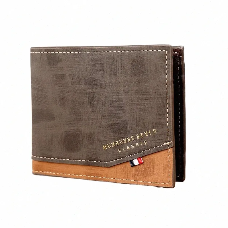 Tri-fold Leather Wallet for Men with Zippered Coin Pocket and