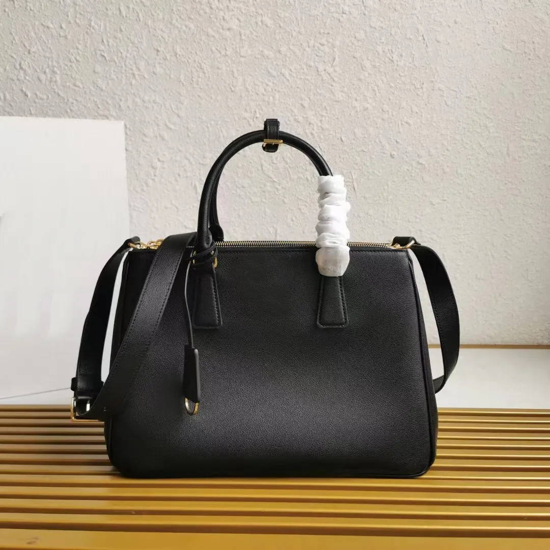 Top original 1BA274 plain leather handbag new killer bag highest version leather double handles high end fashion multi functional designer