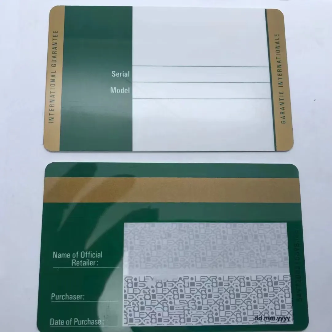 Watch Customized Green Warranty Card With Serial... From Haolitimewatch ...