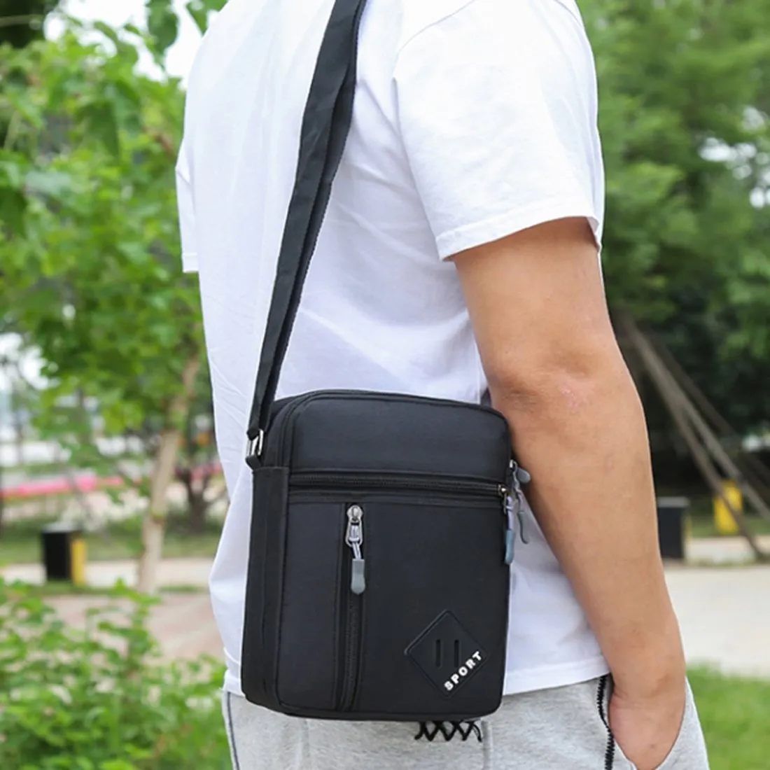 DHgate Menger Crossbody Shoulder Sling Bag for Men Small Waterproof Oxford Pack for Work Business Travel Hiking Bags Luggage Accessories