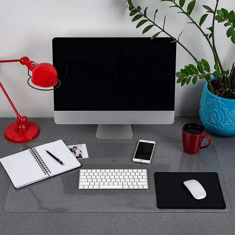 DHgate PVC Textured Desk Mat Pad Transparent Non Slip Round Edge Office Rubber Desk Pad Home Garden