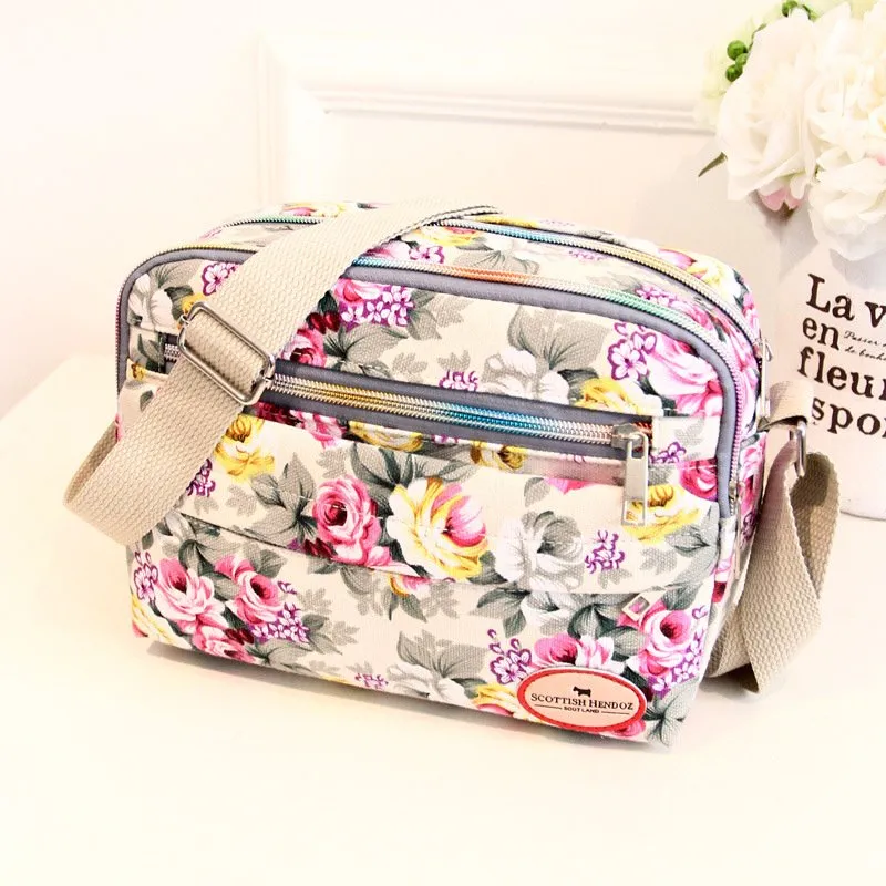 Women's Floral Crossbody Bag - Multi-Pocket, Adjustable Strap, Travel Shoulder Purse - View #6