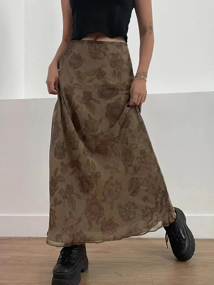 Darlingaga Vintage Floral Print Maxi pleated skirt - Y2K Aesthetic Grunge Fairycore Frill for Women, Low Waist Mesh pleated skirts, Long Outfits 240620 Darlingaga Vintage Floral Print Maxi pleated skirt - Y2K Aesthetic Grunge Fairycore Frill for Women, Low Waist Mesh pleated skirts, Long Outfits 240620