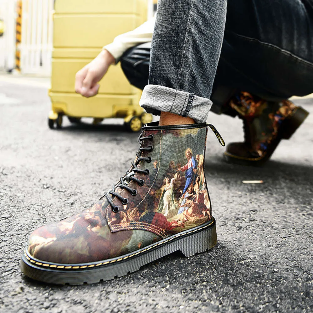 Street American Autumn/Winter Mens High Top Canvas Martin  display picture 2