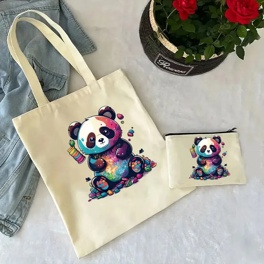 DHgate.com:2-PackPanda Canvas Handbag: Cute & Eco-friendly DHgate.com:2-PackPanda Canvas Handbag: Cute & Eco-friendly