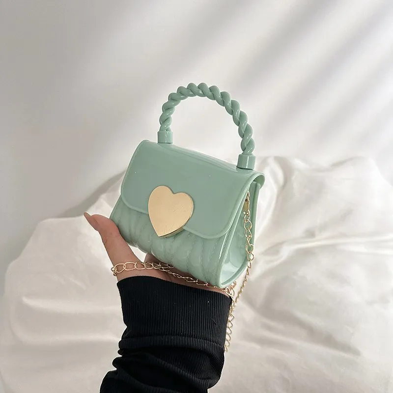 DHgate.com:Charming Jelly Bag: Heart Lock Mini Shoulder Bag