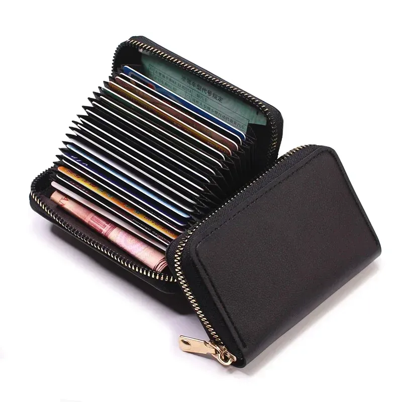 Slim Black Card Holder Wallet - PU Leather Credit Card Case Slim Black Card Holder Wallet - PU Leather Credit Card Case