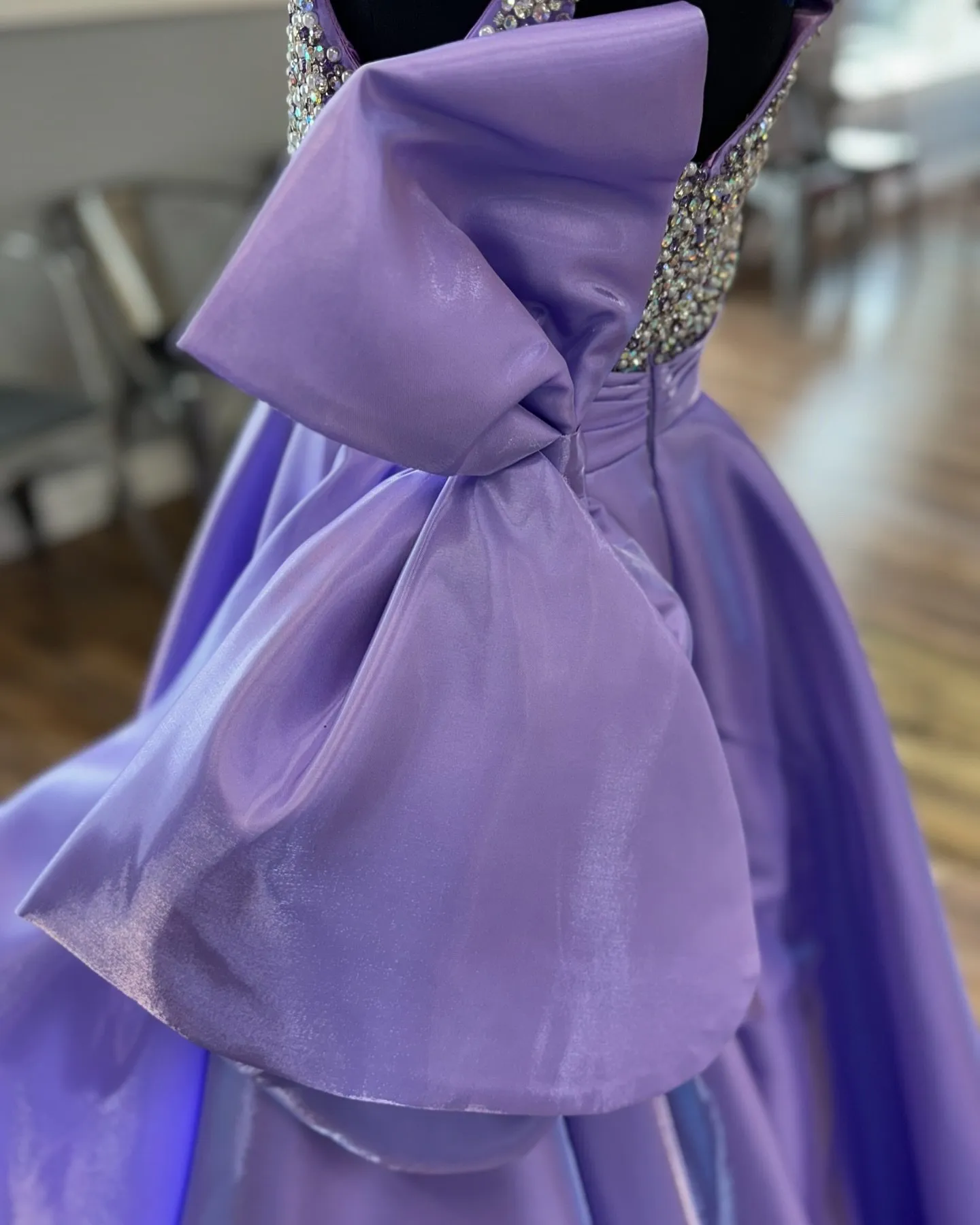Junior Purple Formal Dress Satin A-Line Jewel Neckline Bow Beads Zipper  Back for Girls from Dhgate Girl's Pageant Dresses - price 106.99