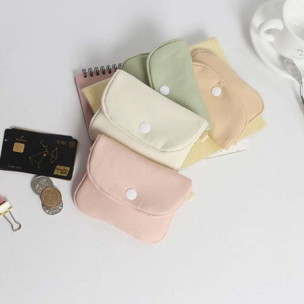 2024Korean Canvas Coin Purse Mini Multifunctional Wallets for Women Portable Solid Color Envelop Cloth Wallet with Multipurpose