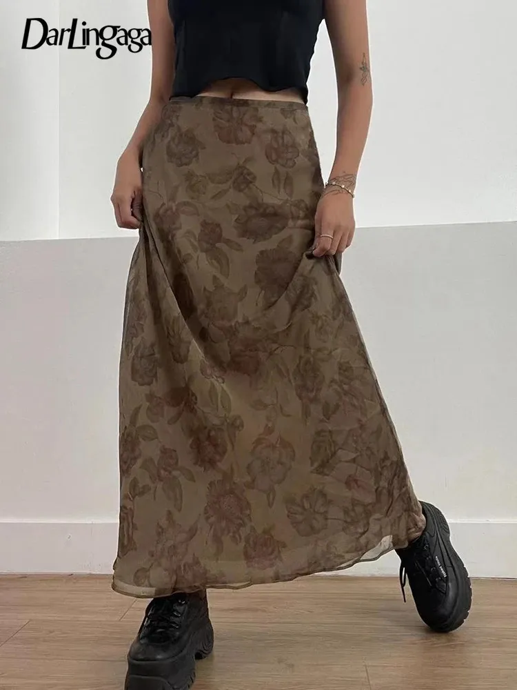 Maxi skirt grunge style hot sale