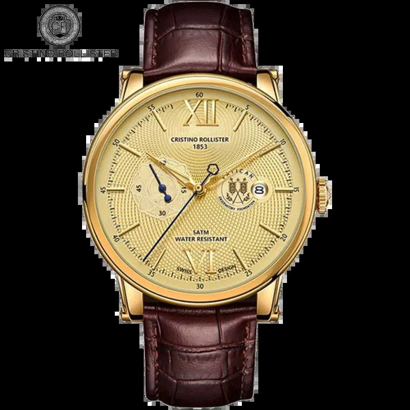 Luxury Men's Quartz Watch, Stainless Steel Waterproof Date Week Display,  2024 Model
