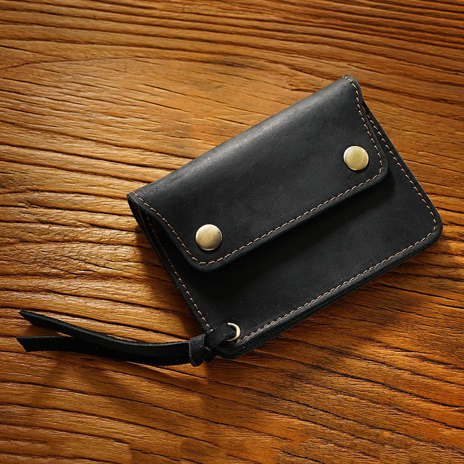 トラッカーウォレット　horseleather order CA00X Retro Cowhide Trucker Wallet - Handcrafted Crazy Horse Leather