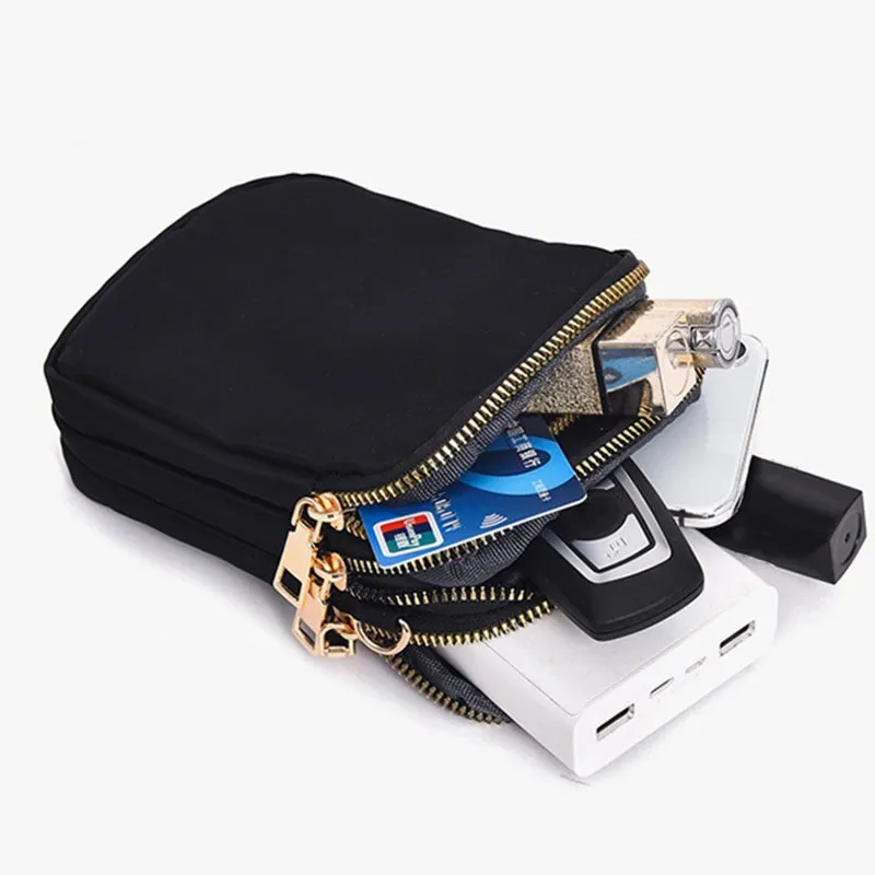 Stylish Black Mini Crossbody Bag for Women, Multifunctional