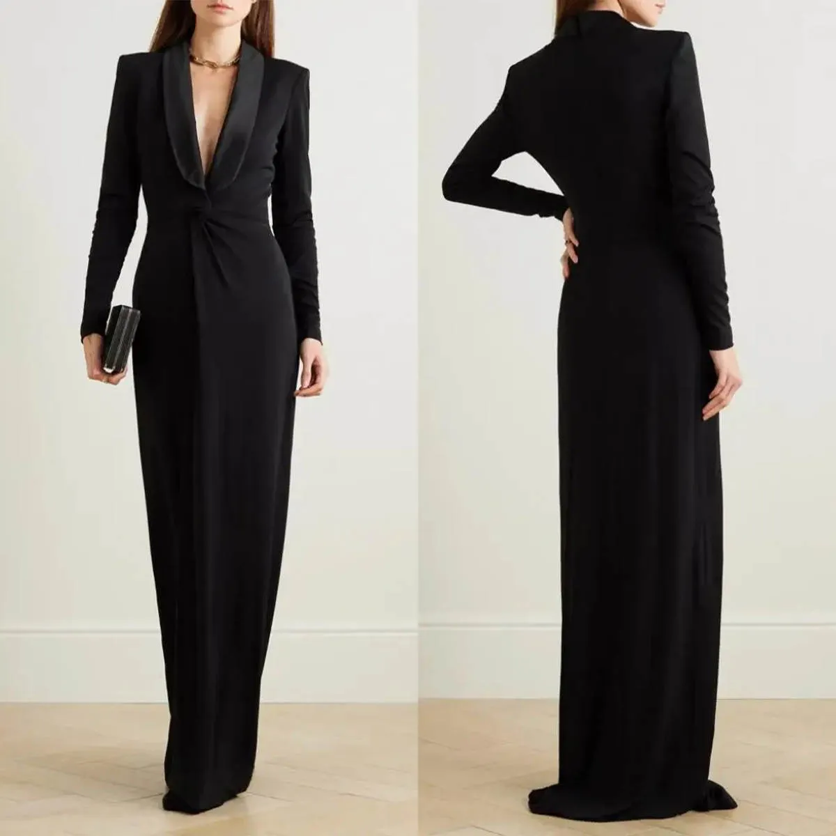 chinese dress ladies Womens Business Suit Dress Long Sleeve Double Breasted Button Down Notch  Lapel Blazer Dresses Elegant Work Dress Black at Amazon Women's Clothing  store