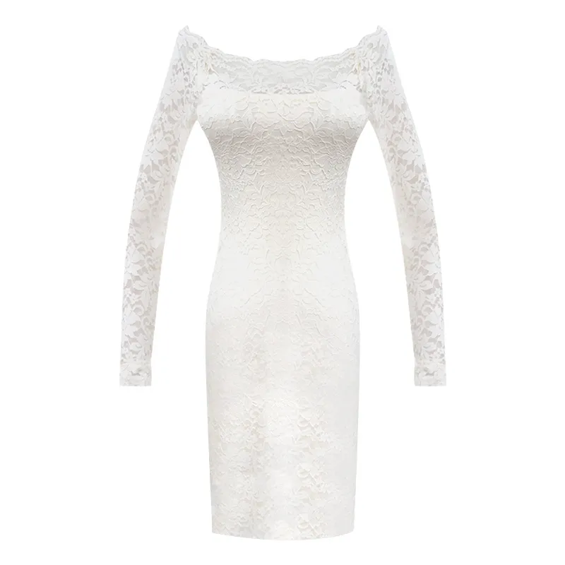 knee length dresses for ladies Ivory One Shoulder Maxi Dress