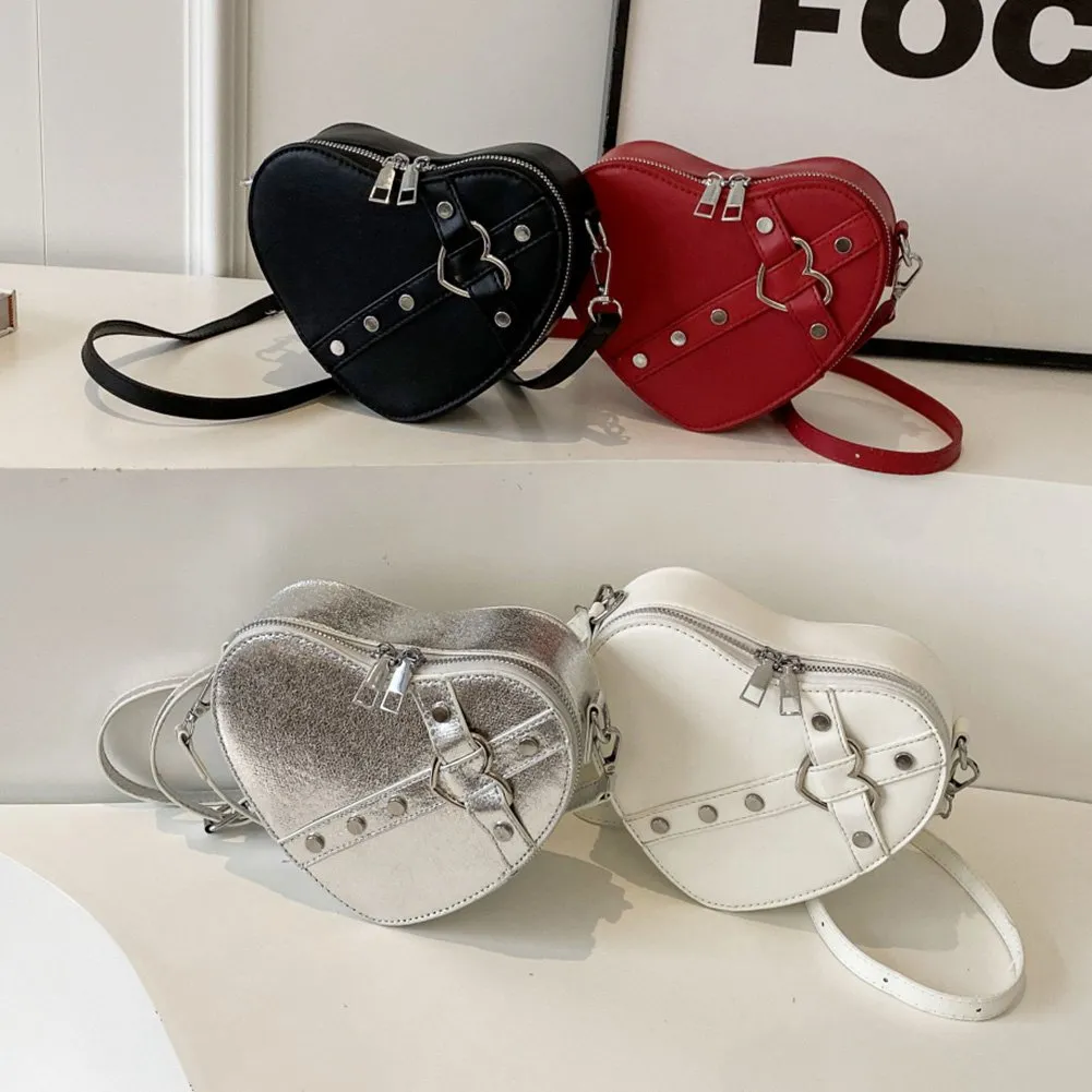 DHgate.com:Heart-Shaped Y2K Shoulder Bag: Pink PU Leather